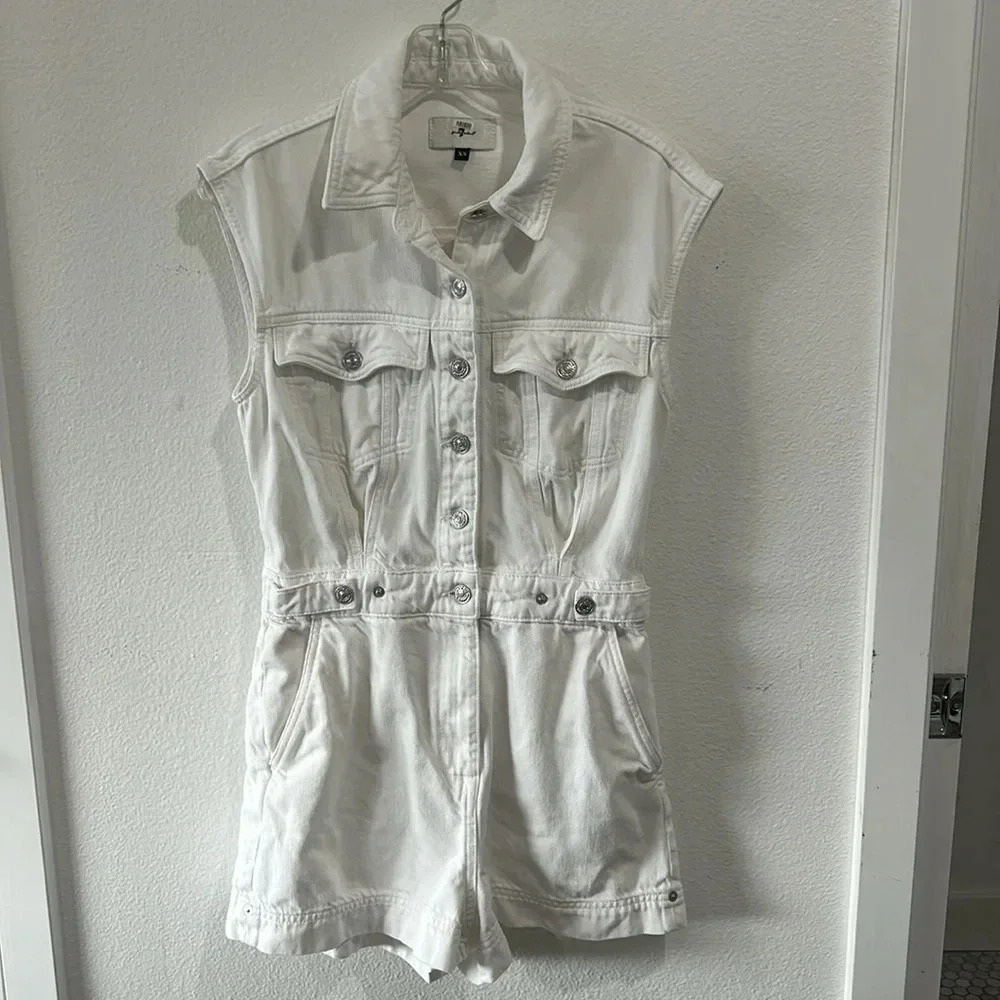 7 For All Mankind Sleeveless Balloon Romper, RTR - Picture 5 of 9